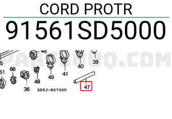 Honda 91561SD5000 CORD PROTR
