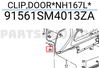 Honda 91561SM4013ZA CLIP,DOOR*NH167L*