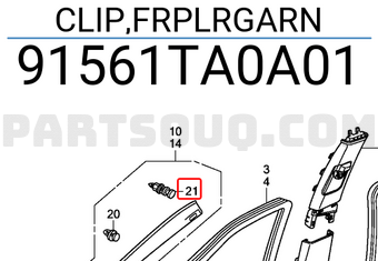 Honda 91561TA0A01 CLIP,FRPLRGARN