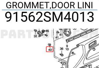 Honda 91562SM4013 GROMMET,DOOR LINI