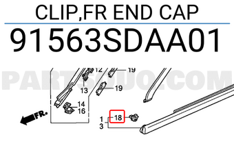 Honda 91563SDAA01 CLIP,FR END CAP