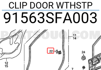 Honda 91563SFA003 CLIP DOOR WTHSTP