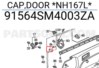 Honda 91564SM4003ZA CAP,DOOR *NH167L*