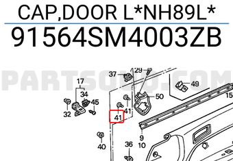 Honda 91564SM4003ZB CAP,DOOR L*NH89L*