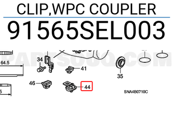 Honda 91565SEL003 CLIP,WPC COUPLER