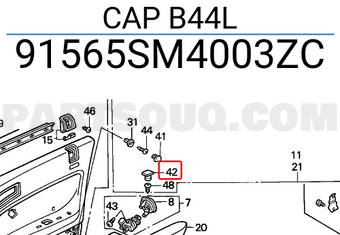 Honda 91565SM4003ZC CAP B44L