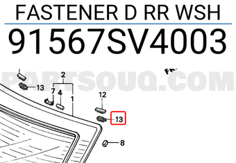 Honda 91567SV4003 FASTENER D RR WSH
