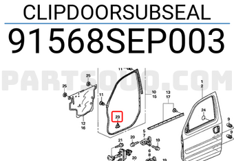 Honda 91568SEP003 CLIPDOORSUBSEAL