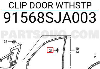 Honda 91568SJA003 CLIP DOOR WTHSTP