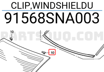 Honda 91568SNA003 CLIP,WINDSHIELDU
