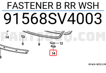 Honda 91568SV4003 FASTENER B RR WSH