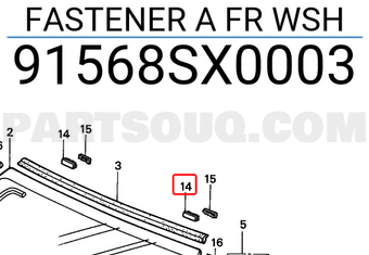 Honda 91568SX0003 FASTENER A FR WSH