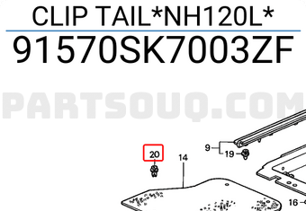Honda 91570SK7003ZF CLIP TAIL*NH120L*