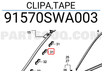 Honda 91570SWA003 CLIPA,TAPE