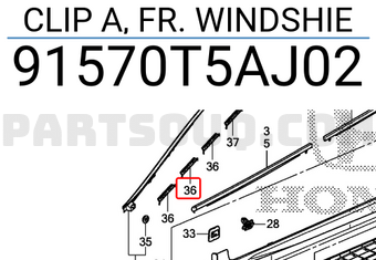 Honda 91570T5AJ02 CLIP A, FR. WINDSHIE