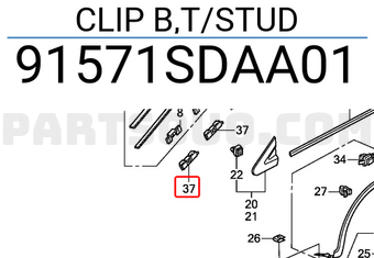 Honda 91571SDAA01 CLIP B,T/STUD