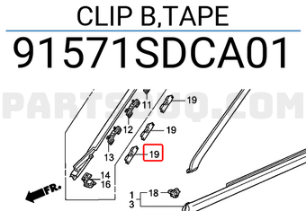 Honda 91571SDCA01 CLIP B,TAPE