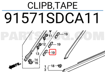 Honda 91571SDCA11 CLIPB,TAPE