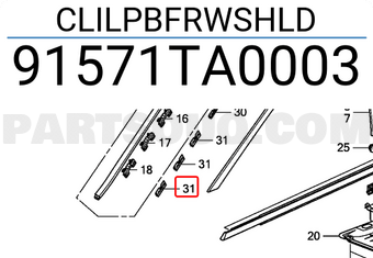 Honda 91571TA0003 CLILPBFRWSHLD