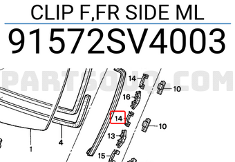 Honda 91572SV4003 CLIP F,FR SIDE ML