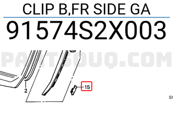 Honda 91574S2X003 CLIP B,FR SIDE GA