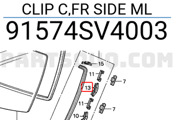 Honda 91574SV4003 CLIP C,FR SIDE ML