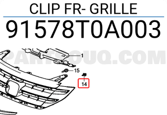 Honda 91578T0A003 CLIP FR- GRILLE