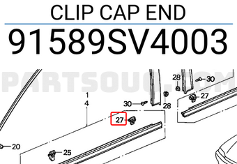 Honda 91589SV4003 CLIP CAP END