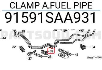 Honda 91591SAA931 CLAMP A,FUEL PIPE