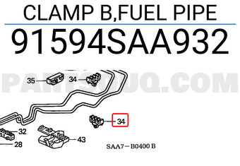 Honda 91594SAA932 CLAMP B,FUEL PIPE