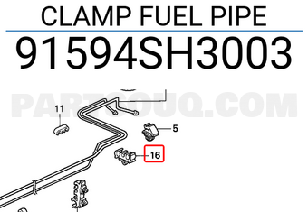 Honda 91594SH3003 CLAMP FUEL PIPE