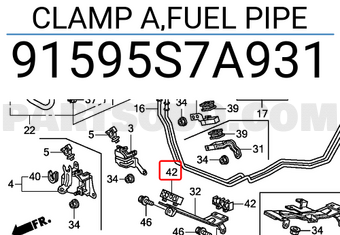 Honda 91595S7A931 CLAMP A,FUEL PIPE