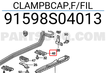 Honda 91598S04013 CLAMPBCAP,F/FIL