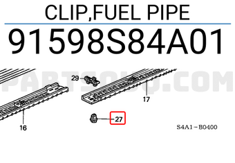 Honda 91598S84A01 CLIP,FUEL PIPE