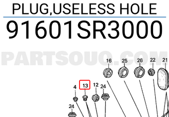Honda 91601SR3000 PLUG,USELESS HOLE