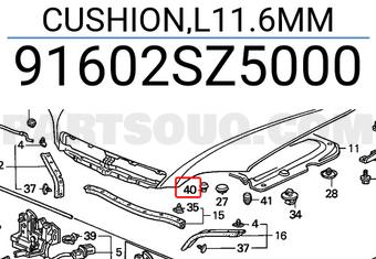 Honda 91602SZ5000 CUSHION,L11.6MM