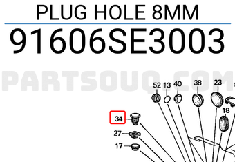 Honda 91606SE3003 PLUG HOLE 8MM