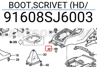 Honda 91608SJ6003 BOOT,SCRIVET (HD