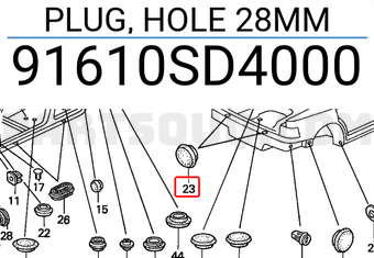 Honda 91610SD4000 PLUG, HOLE 28MM