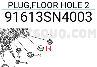 Honda 91613SN4003 PLUG,FLOOR HOLE 2