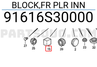 Honda 91616S30000 BLOCK,FR PLR INN