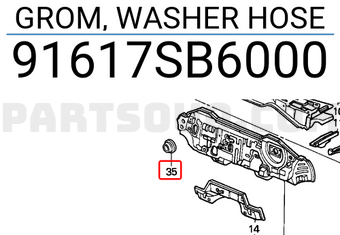 Honda 91617SB6000 GROM, WASHER HOSE