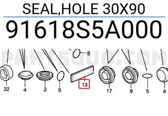 Honda 91618S5A000 SEAL,HOLE 30X90