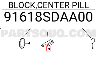 Honda 91618SDAA00 BLOCK,CENTER PILL