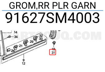 Honda 91627SM4003 GROM,RR PLR GARN