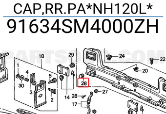 Honda 91634SM4000ZH CAP,RR.PA*NH120L*