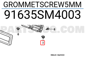 Honda 91635SM4003 GROMMETSCREW5MM