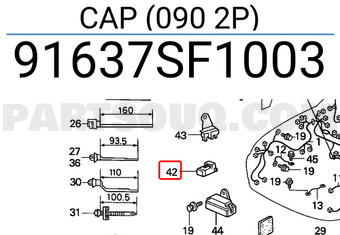 Honda 91637SF1003 CAP (090 2P)