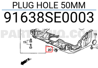 Honda 91638SE0003 PLUG HOLE 50MM