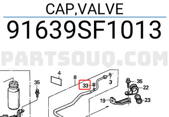 Honda 91639SF1013 CAP,VALVE